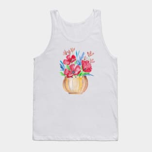 Red flowers watercolor Tank Top